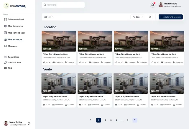 Le tableau de bord agent : mes annonces